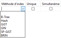 PostgreSQL index types (10K)